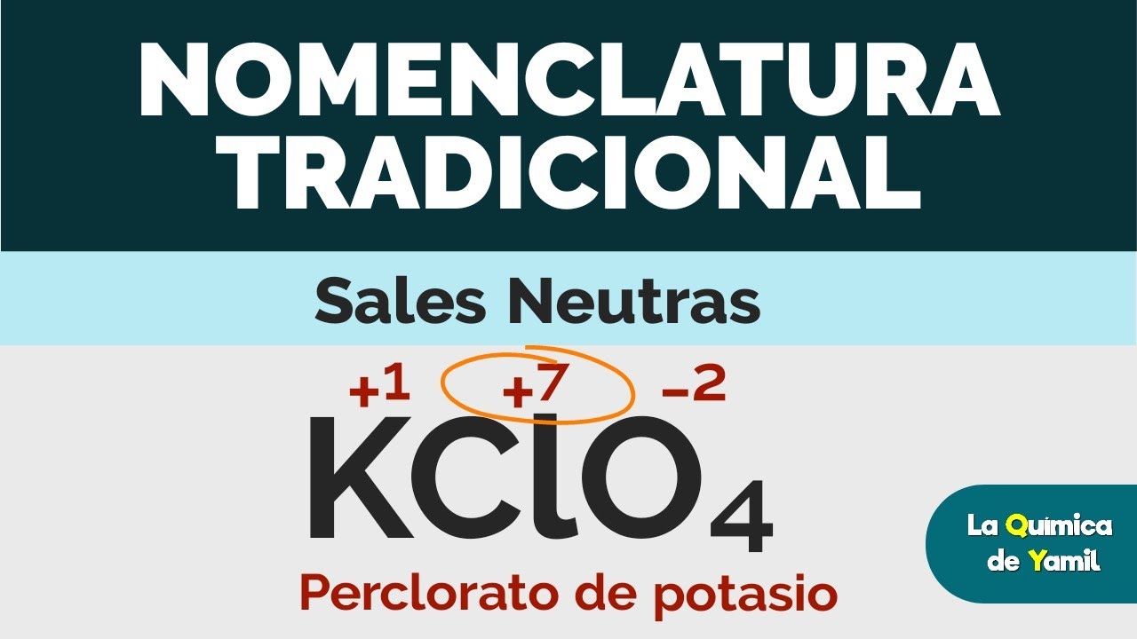 Nomenclatura TRADICIONAL de Sales Neutras: OXISALES Y HALOIDEAS