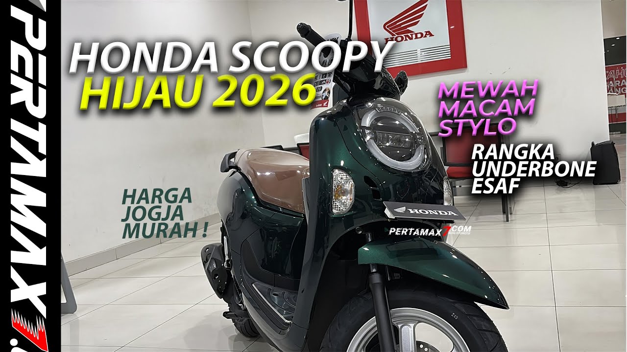 REVIEW Honda Scoopy 110 Warna Hijau Glossy 2026 Stylish Green Mirip Stylo Harga Jogja Underbone eSAF