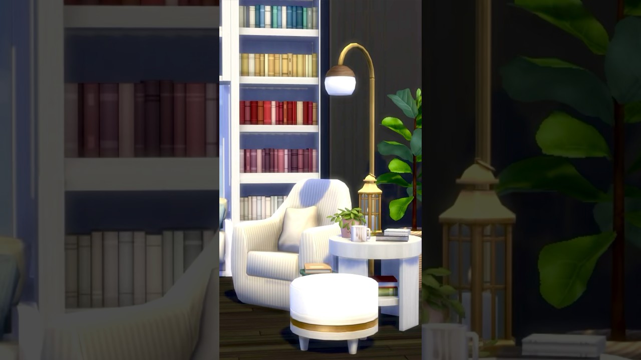 Livin&rsquo; with Books 📖 || The Sims 4 || NoCC || #shorts #sims4 #interiordesign