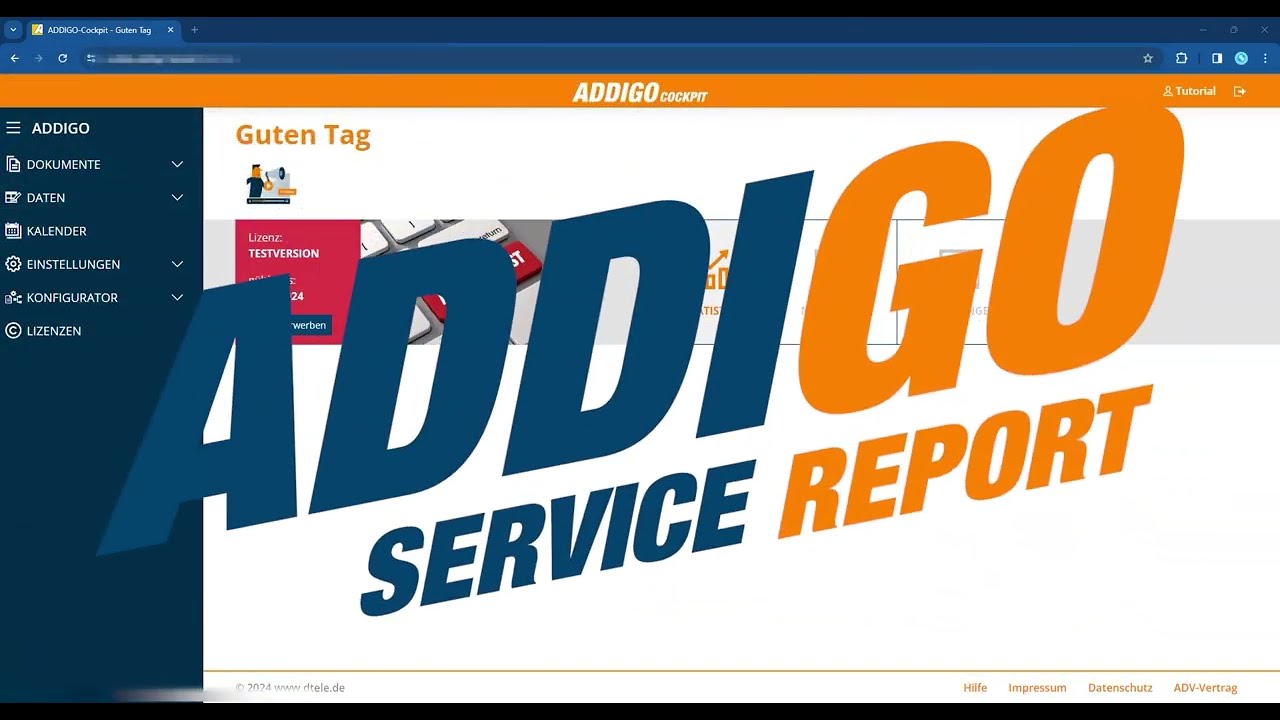 ADDIGO Service Report - Allgemeines Tutorialvideo (New Generation)