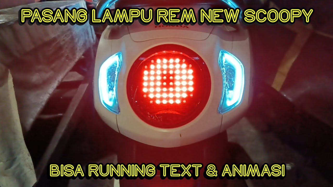 Motor SCOOPY mu Jadi Mewah jika di pasang lampu ini || Running Text dan Animasi