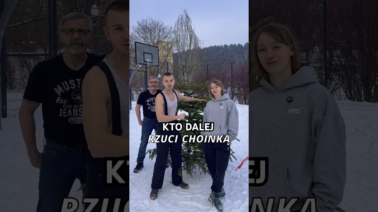 Winter Skinny Games - Christmas Tree Toss #snow #challenge #gym #power #winterolympics