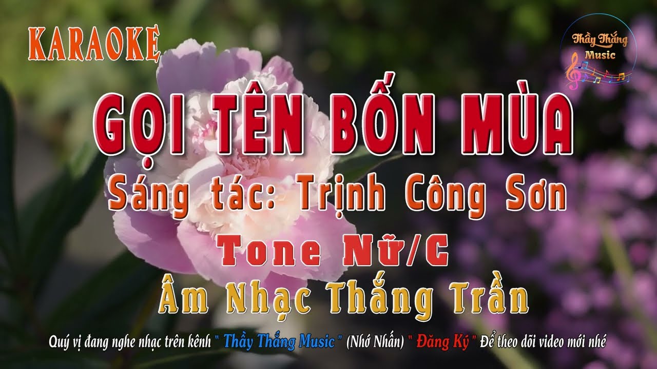 KARAOKE - Gọi Tên Bốn Mùa - Tone Nữ - C