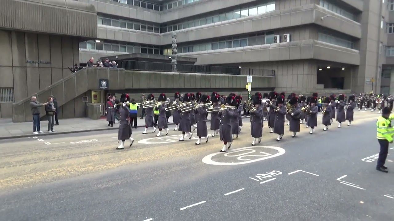 Lord Mayor's Show 2024 Reverse Route Band of the Royal Regiment of Scotland