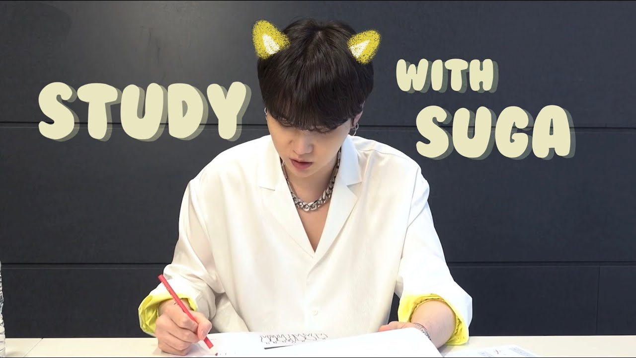 [SUB] [BTS_슈가] STUDY with SUGA 🐭 for 1 hour💜 ASMR (fireplace sound)