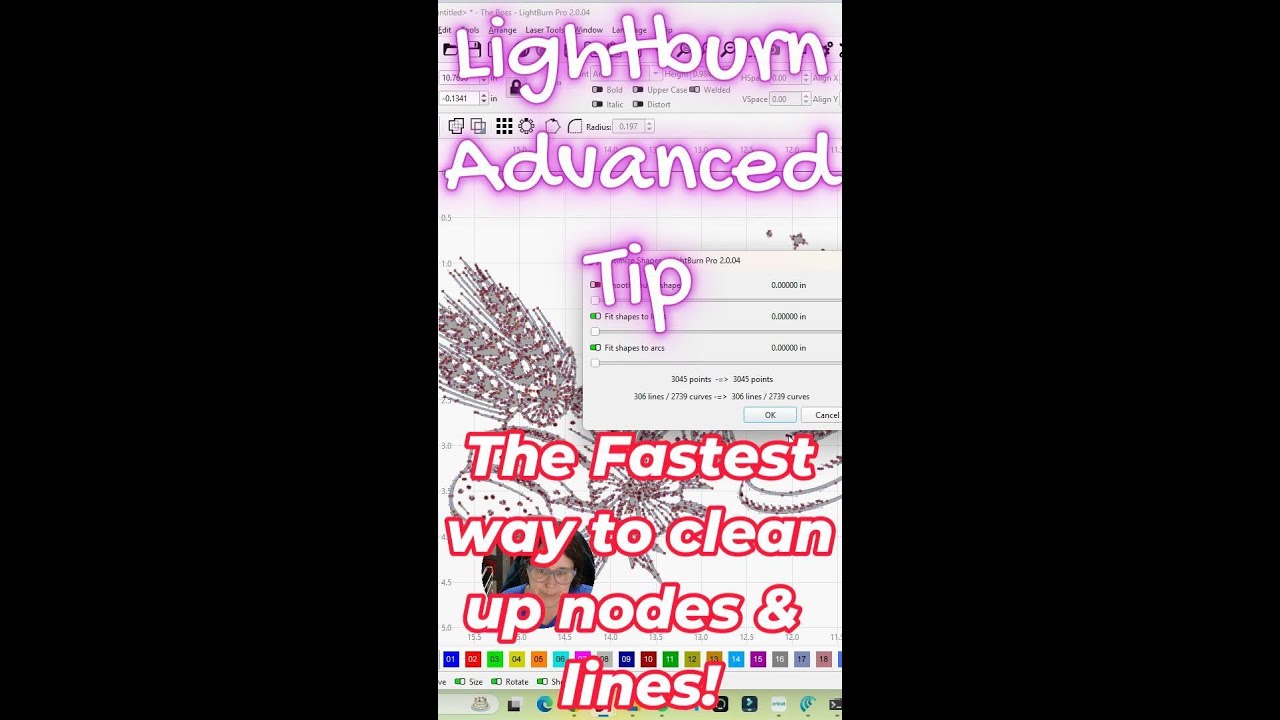 Quickly cleaning up Lines and Nodes in Lightburn