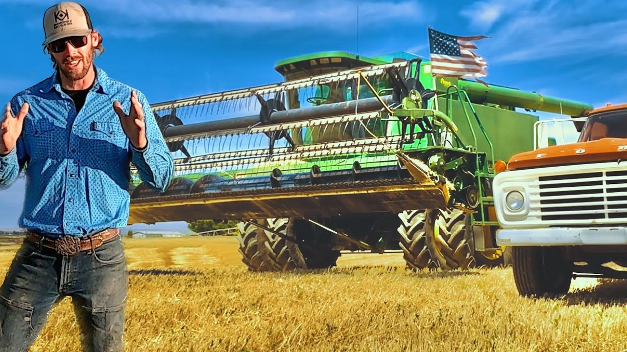 1990s Kid Harvesting With 90s Farm Equipment