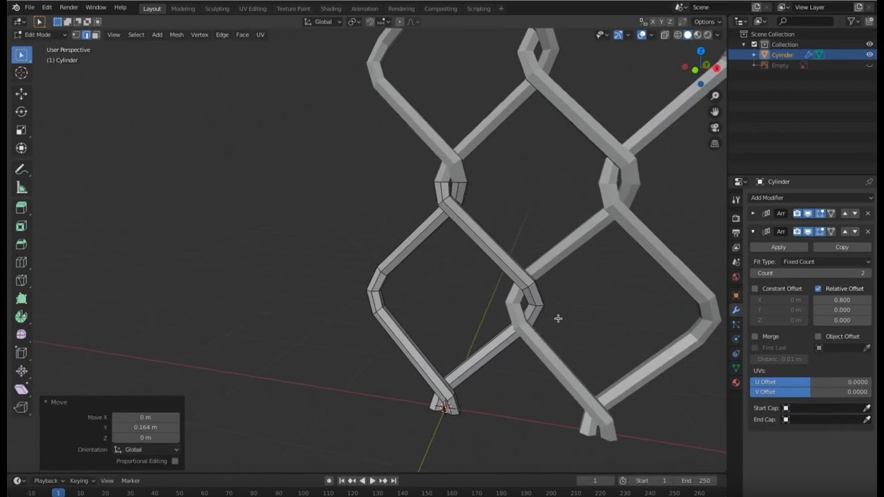 3D Basics in Blender - Modeling a Chain Link Fence