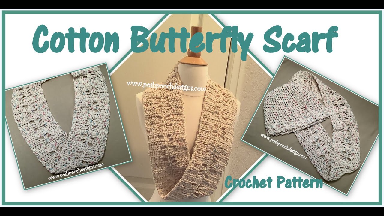 Learn To Crochet The Cotton Butterfly Scarf Crochet Pattern #crochet #crochetvideo