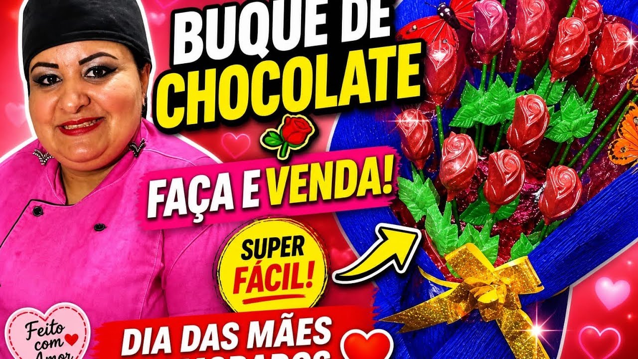 Buquê de rosas de chocolate faça e venda para o dia dos namorados e dia das mães