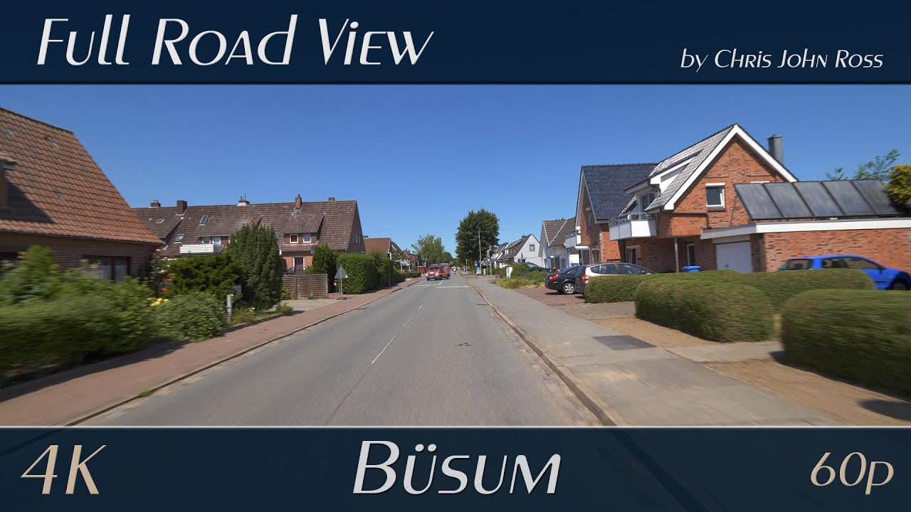 B&uuml;sum, Germany: Johannsenallee, Bismarckstra&szlig;e, Neuer Weg, Friedrich-Paulsen-Stra&szlig;e - 4K (2160p/60p)