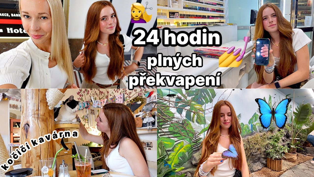 24 HODIN PLNÝCH PŘEKVAPENÍ // kadeřník, nehty, kočičí kavárna a MNOHO dalšího