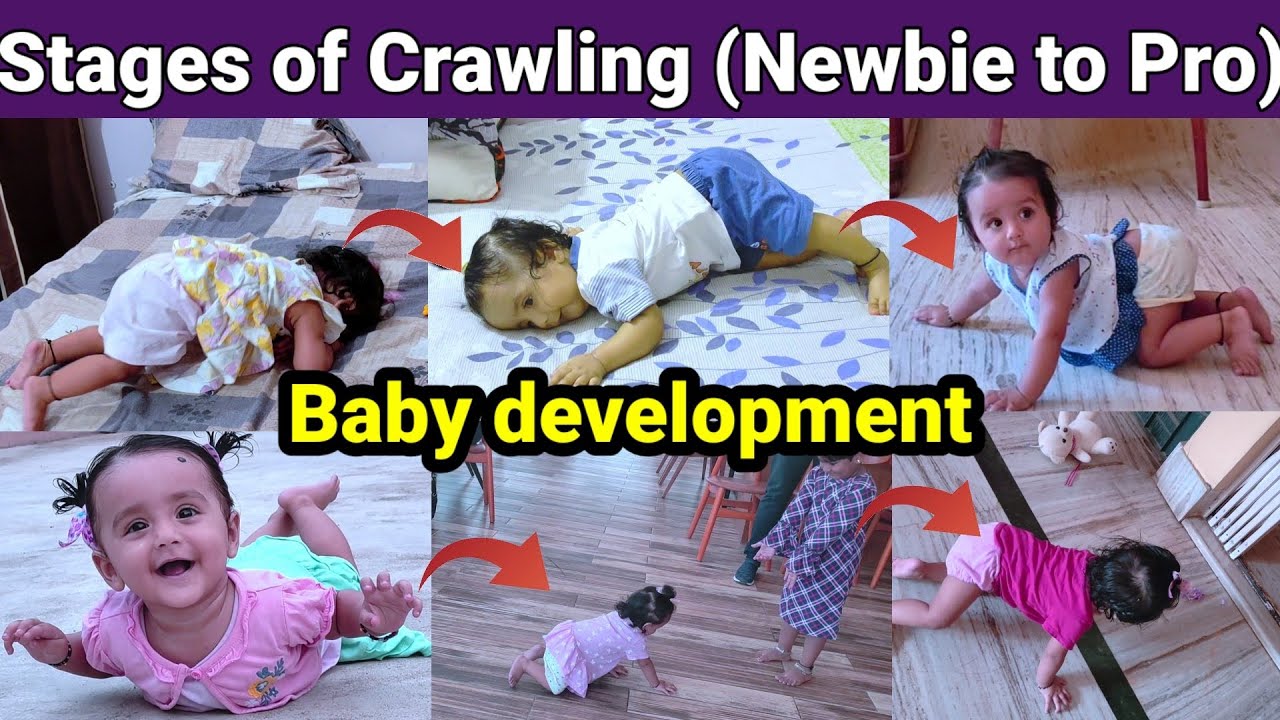 Stages of Crawling (Newbie to Pro), 4-8 months, baby development, baby activities, baby exercises |
