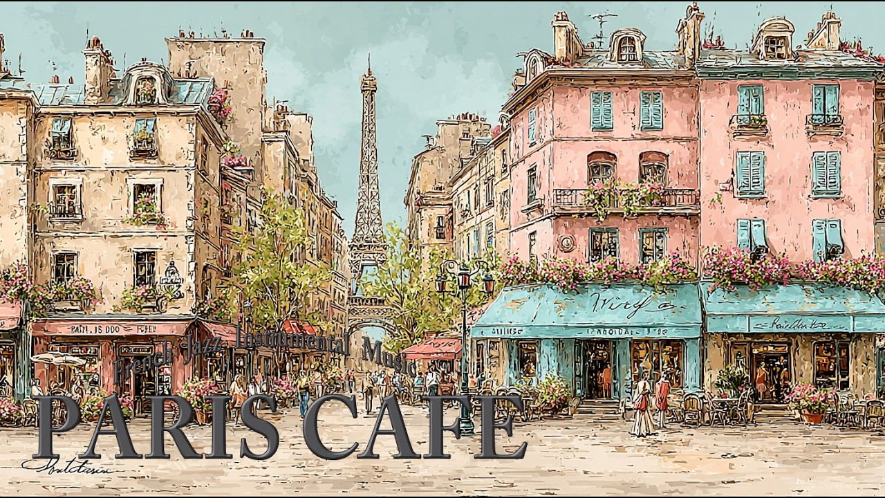 Parisian Café Ambiance | Soft Jazz Guitar & Accordion BGM