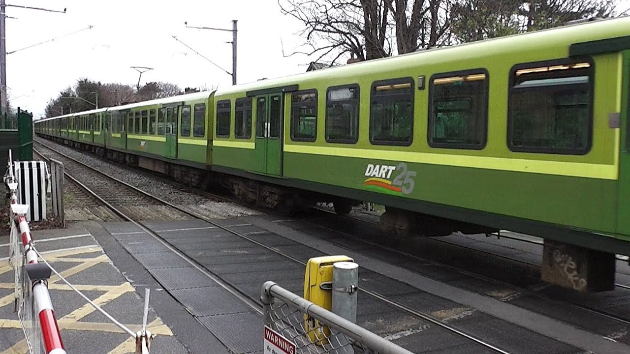 Dart Trains at Sydney Parade Level Crossing, Dublin