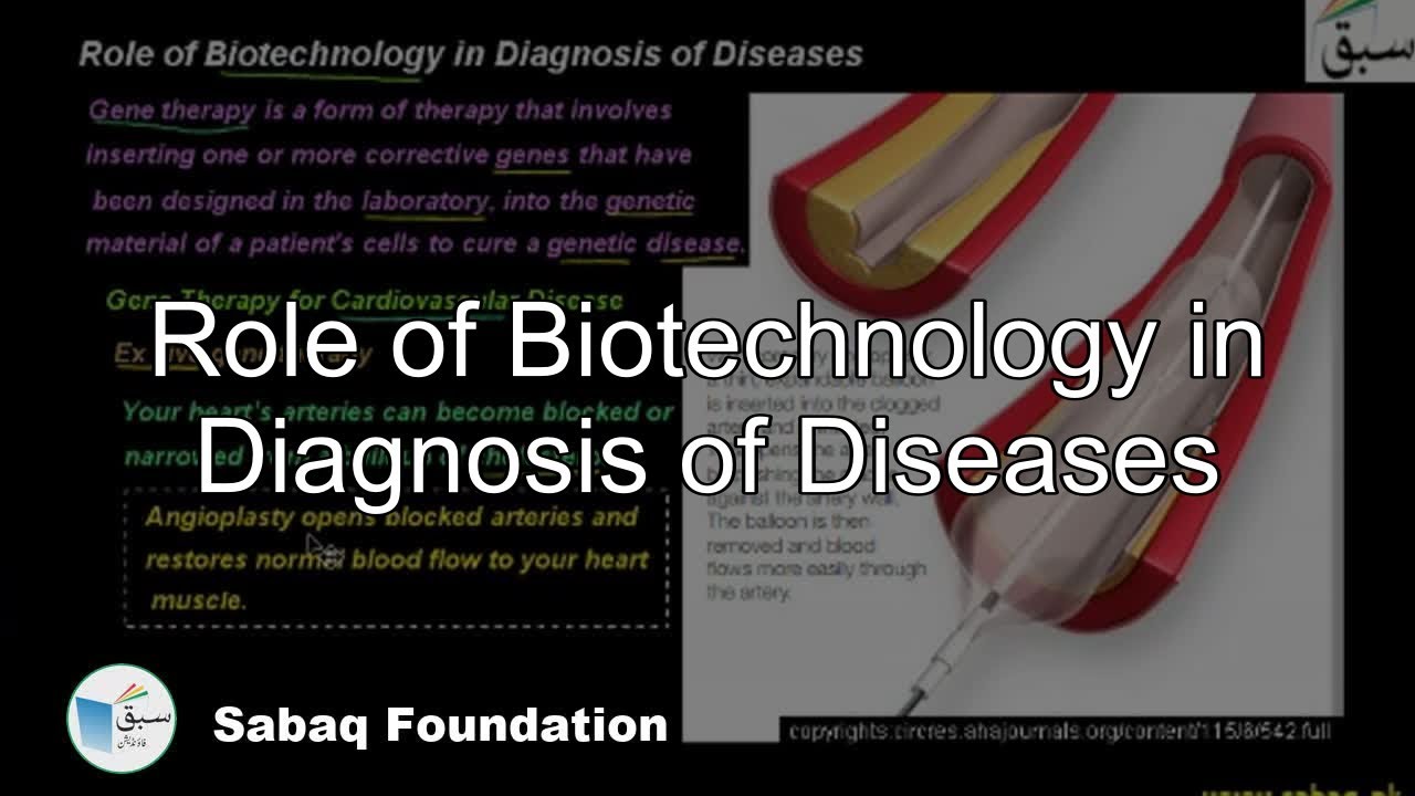 Role of Biotechnology in Diagnosis of Diseases, Biology Lecture | Sabaq.pk