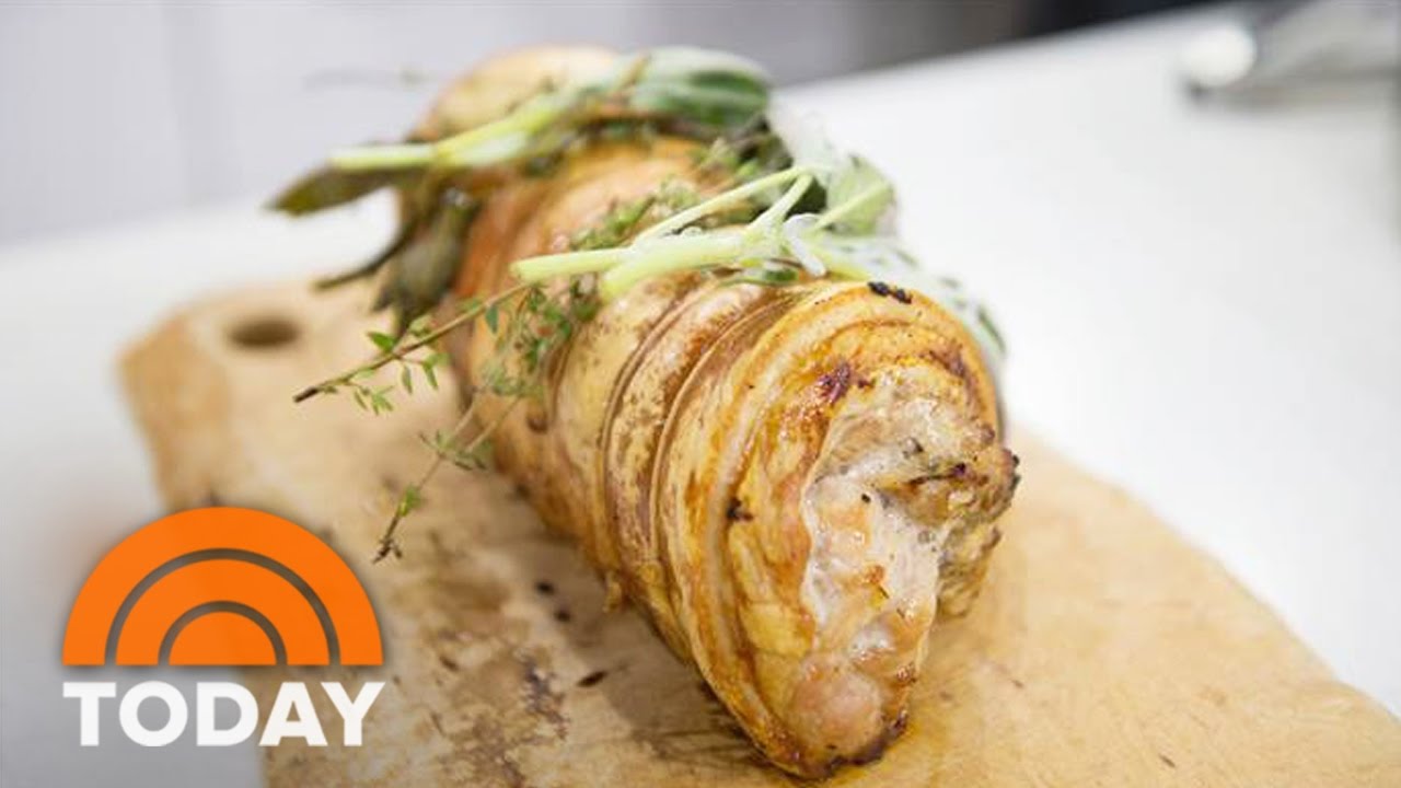 Tom Colicchio Cooks For Easter: Roasted Porchetta With Sausage And Apples | TODAY