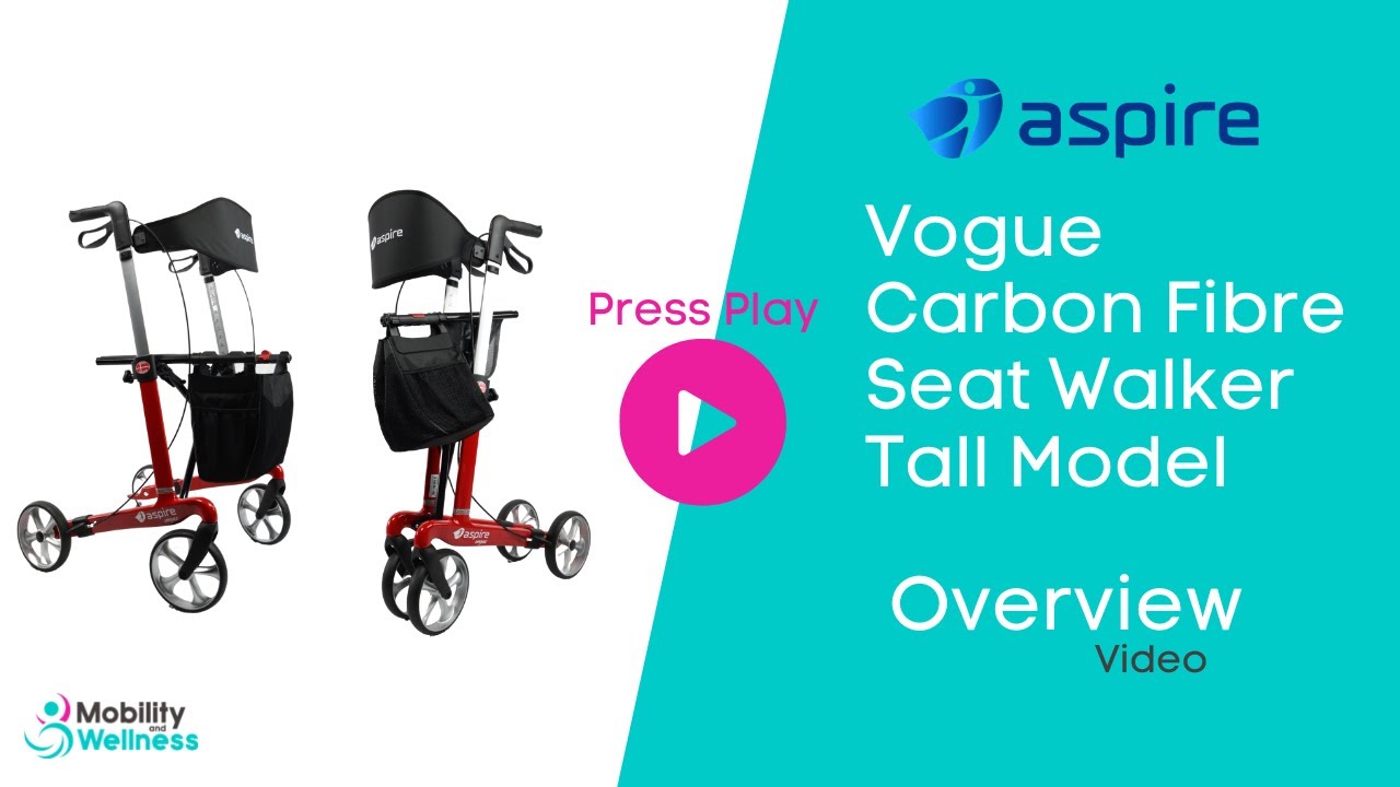 Aspire Vogue Carbon Fibre Seat Walker - TALL- Standard Overview