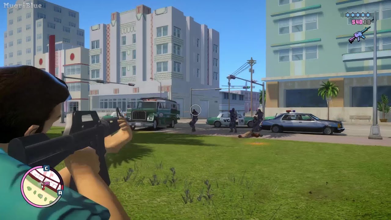 GTA Vice City: Nextgen Edition - M4 Rampage + Six Star Escape [No Infinite Ammo Mod] (1080p 60fps)
