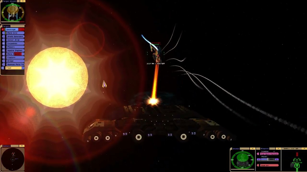 Stargate Human (Taruri) Odyssey (refit) vs two Federation Sovereign |KM| Star Trek Bridge Commander