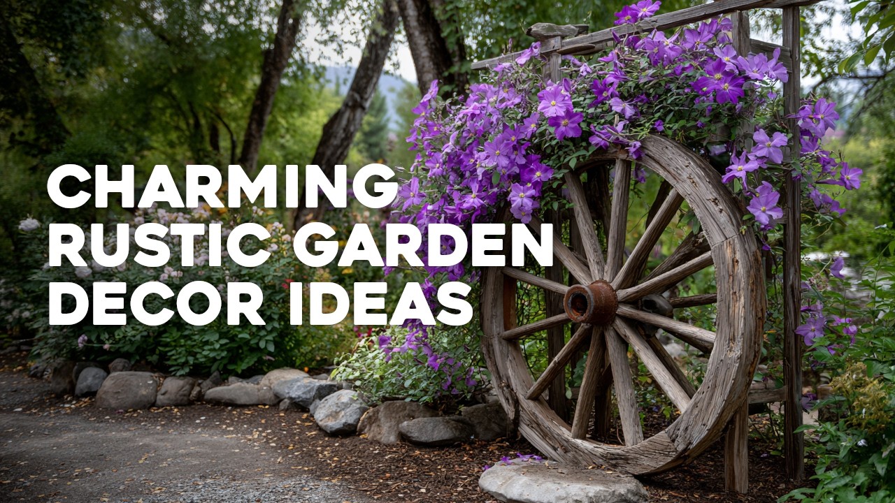 🌿 Charming Rustic Garden Decor Ideas Using Natural Wood, Stone, and Old Tools