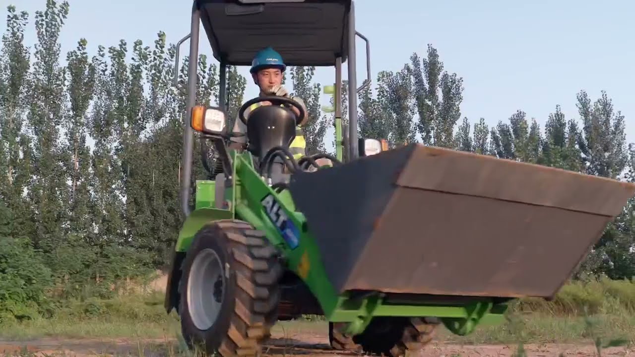 AOLITE electric mini compact 4 wheel loader