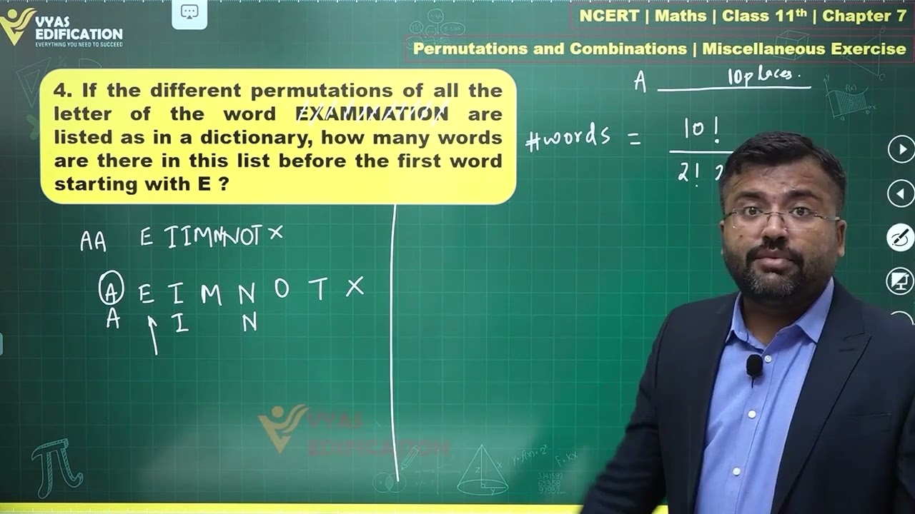 NCERT 11th Maths Ch 7 Miscellaneous Exercise Q 4 Permutation and Combinations