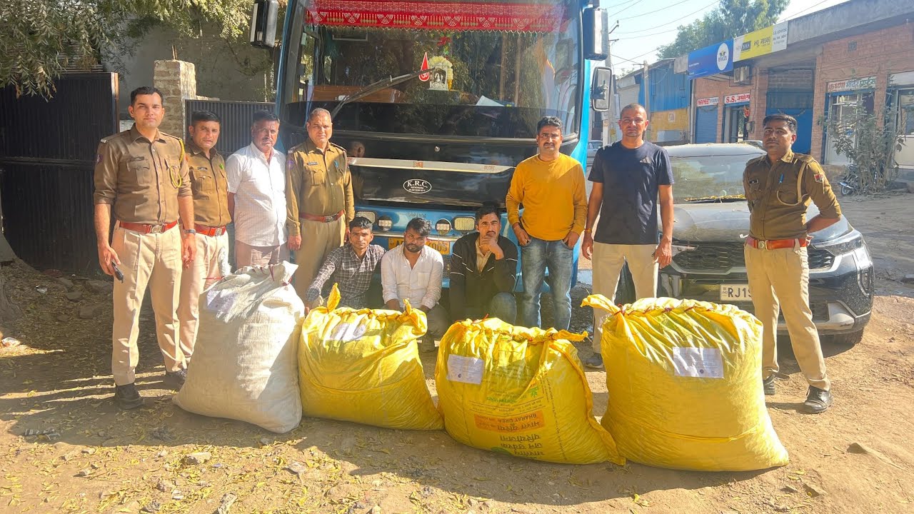 नीमच से बस में ला रहे थे 97 किलों डोडा-पोस्त की सप्लाई, जोधपुर में पुलिस ने पकड़ा 
