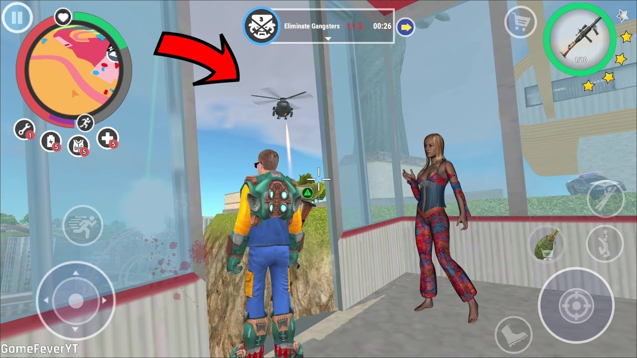 Rio Crime City: Mafia Gangster - (Rio Man Destroy Helicopter on Ropeway Elevator) Helicopter vs RPG