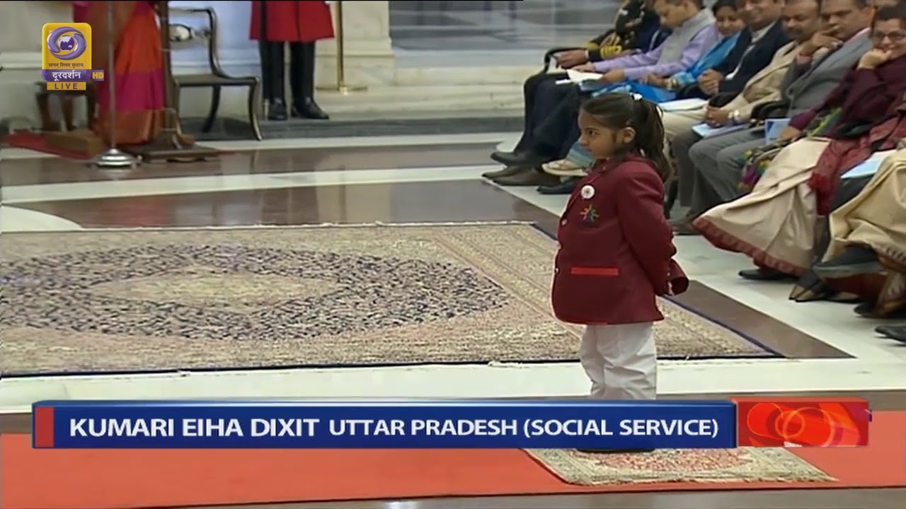 St Francis World School Eiha Dixit at Pradhan Mantri Rashtriya Bal Puraskar 2019