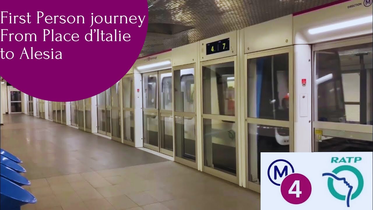 🇨🇵 FIRST PERSON PARIS METRO RIDE from Place d'Italie to Alesia via Denfert-Rocherau. 4k60FPS