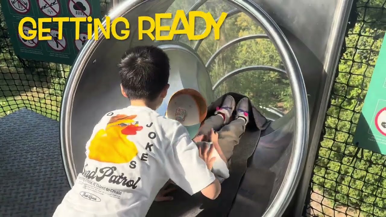 We went to WOW park! Super tall slides & giant swings | Family Travel Log