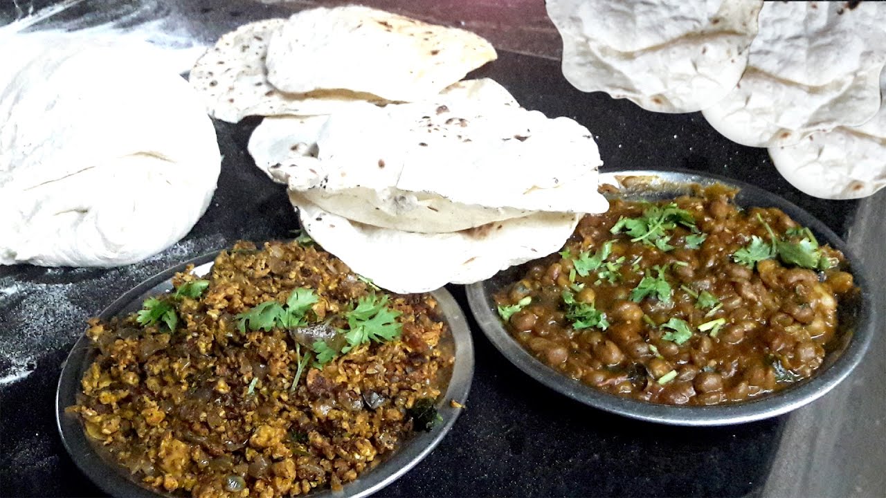 Dhaba Egg Bhurji Recipe with Roti | Dhaba Style Aloo Mutter, Masala Egg Fry | Food Cooking Videos