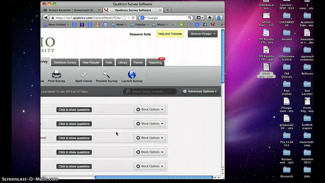 Upload questionnaires to Qualtrics