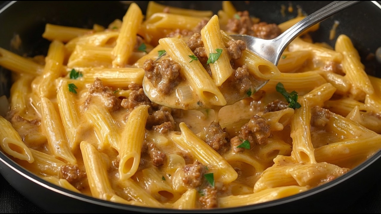 Невероятно вкусная паста с фаршем за 15 минут! Самый простой рецепт ужина!
