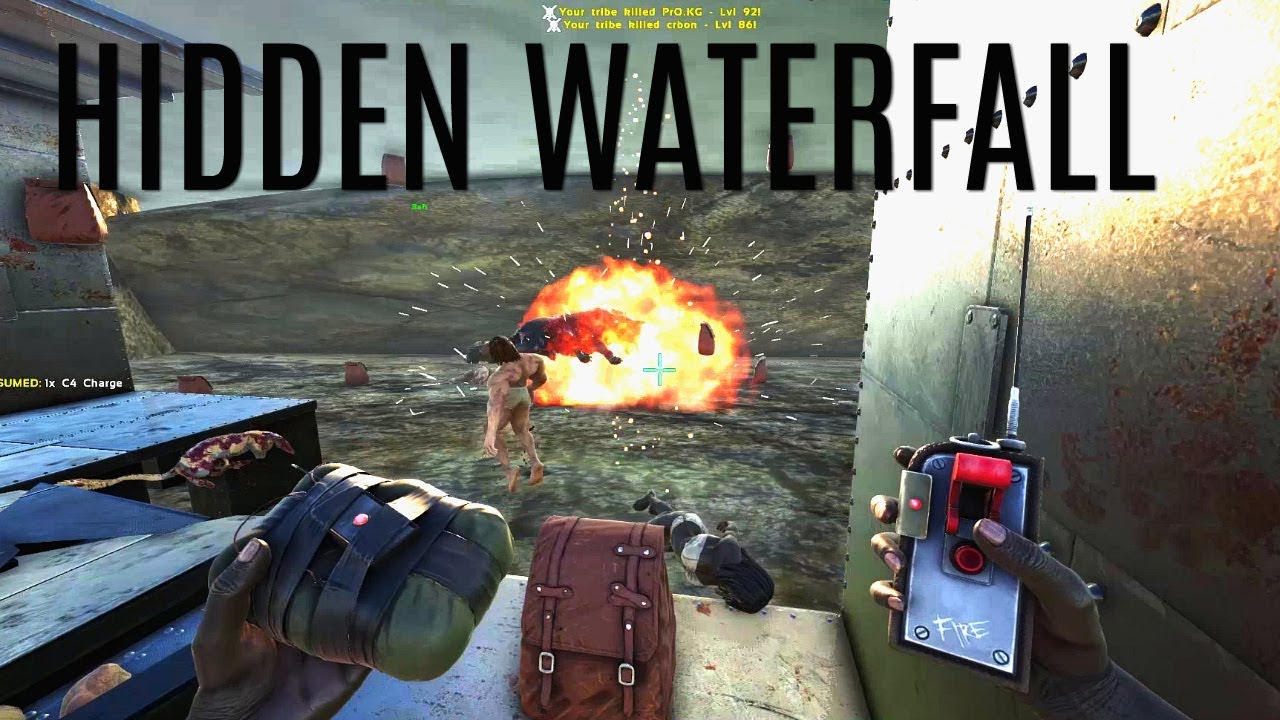 HIDDEN WATERFALL RAID and Crafting Gear - Official 6 Man Tribes (E23) - ARK Survival