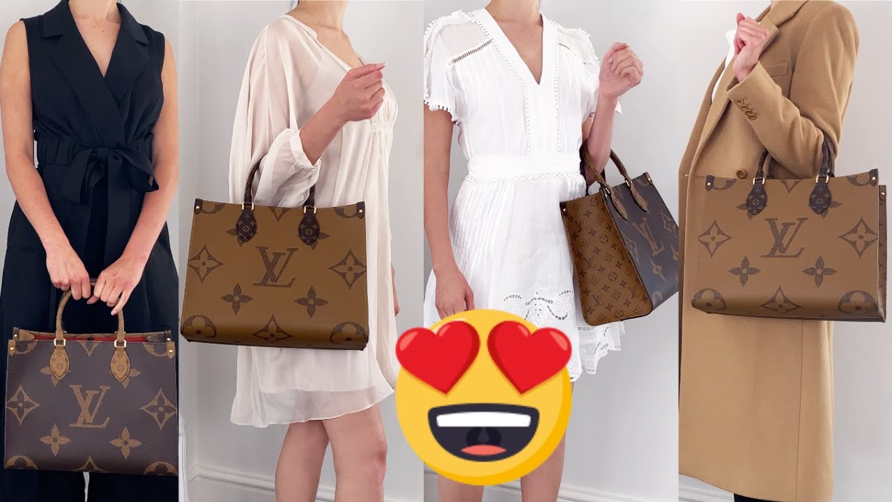 Louis Vuitton OnTheGo MM Tote Bag OUTFITS & REVIEW 😍 | Giant Monogram | How to Style 💯
