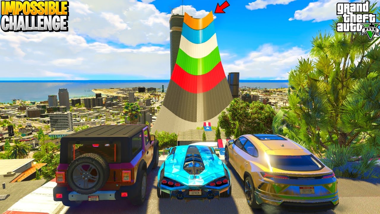 GTA 5: Indian Cars Vs Super Cars | IMPOSSIBLE BIGGEST Building Climb Challenge | GTA 5 MODS!