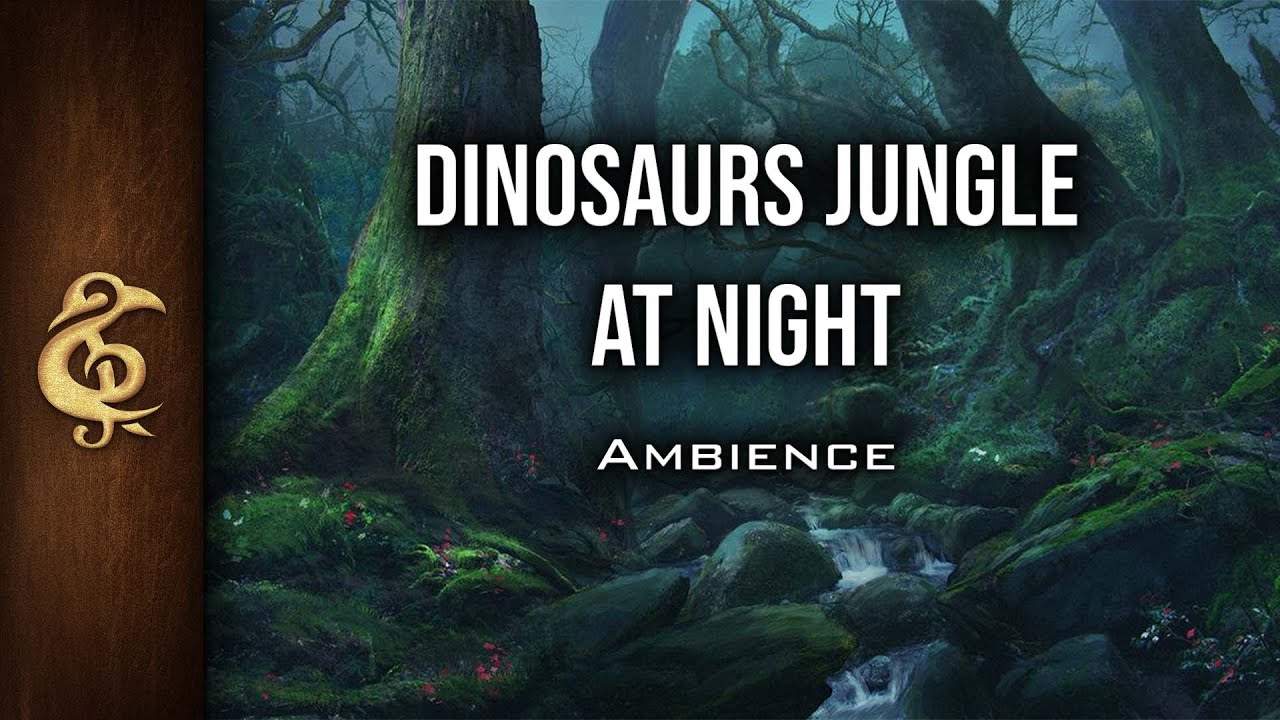 Dinosaur Jungle At Night | Nature Ambience | 1 Hour