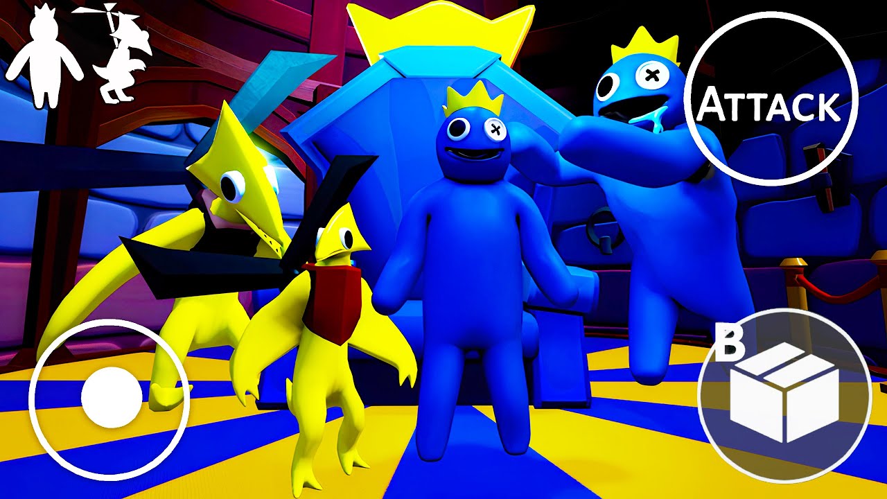 No Hiding in Box Challenge. Yellow & Blue in Rainbow Friends Chapter 2 #roblox #rainbowfriends