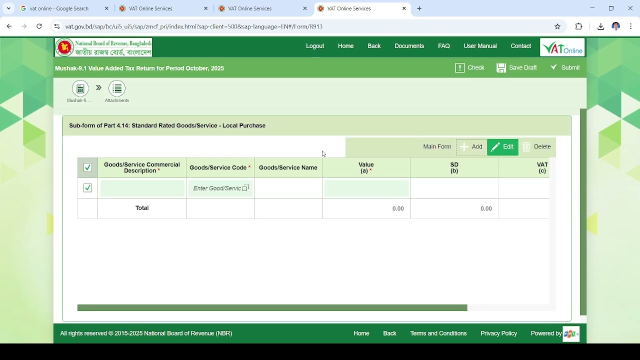 VAT return Submission