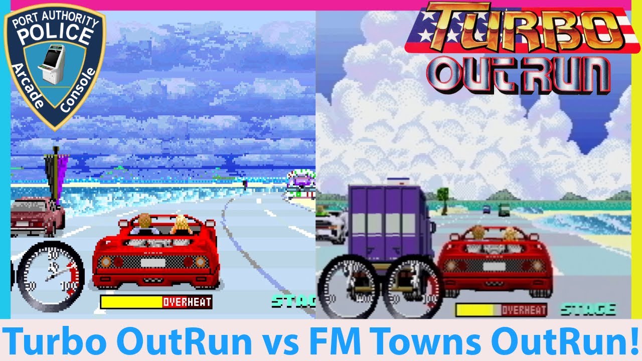 Turbo OutRun Arcade Vs the RARE FM Towns Marty Version