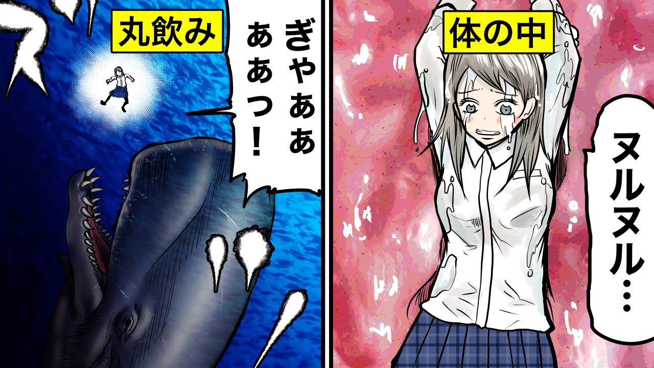 【アニメ】女子高生がクジラに飲み込まれた結果･･【漫画動画】
