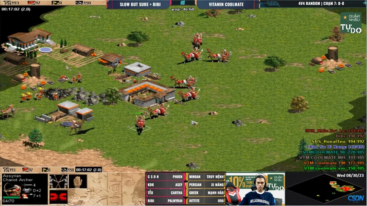 Team SBS + BiBi vs Team Vitamin | 4vs4 random | 31/08/2023 #aoe #chimsedinang