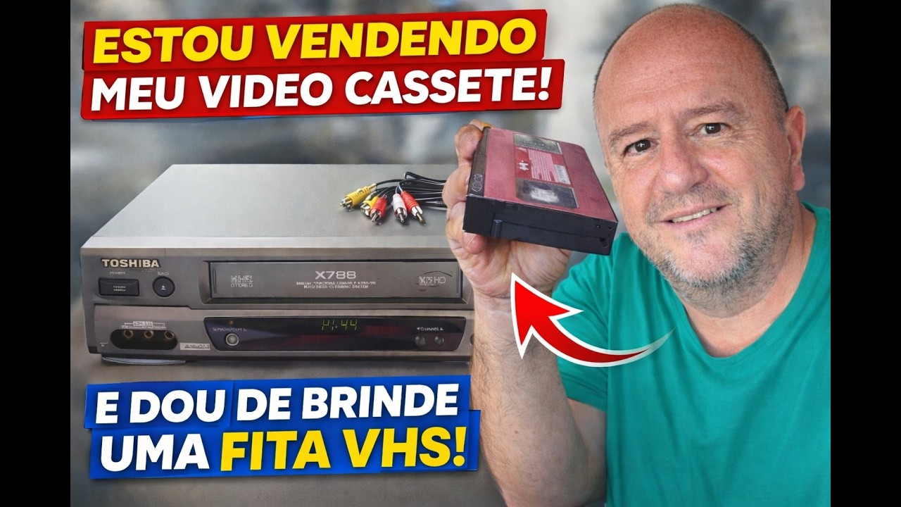 VENDA DO VÍDEO CASSETE X788 + CONTROLE + FITA DE BRINDE