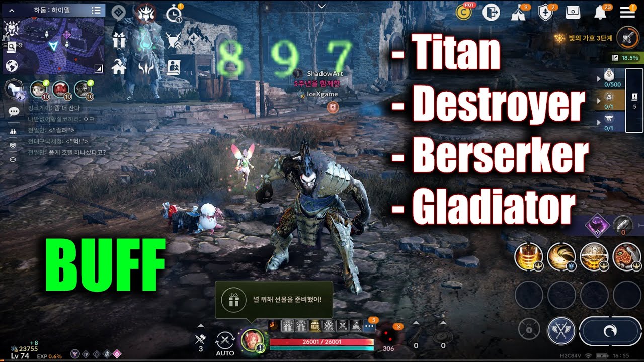 Black Desert Mobile Titan Destroyer Berserker Gladiator Buff