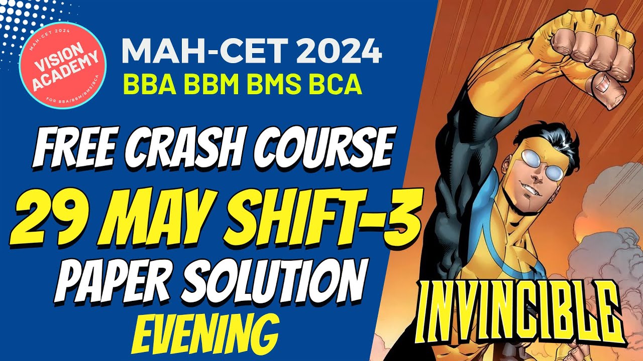MAH CET Evening Shift 3 Question Paper Solution Analysis for BBA BBM BMS BCA   29 May 2024