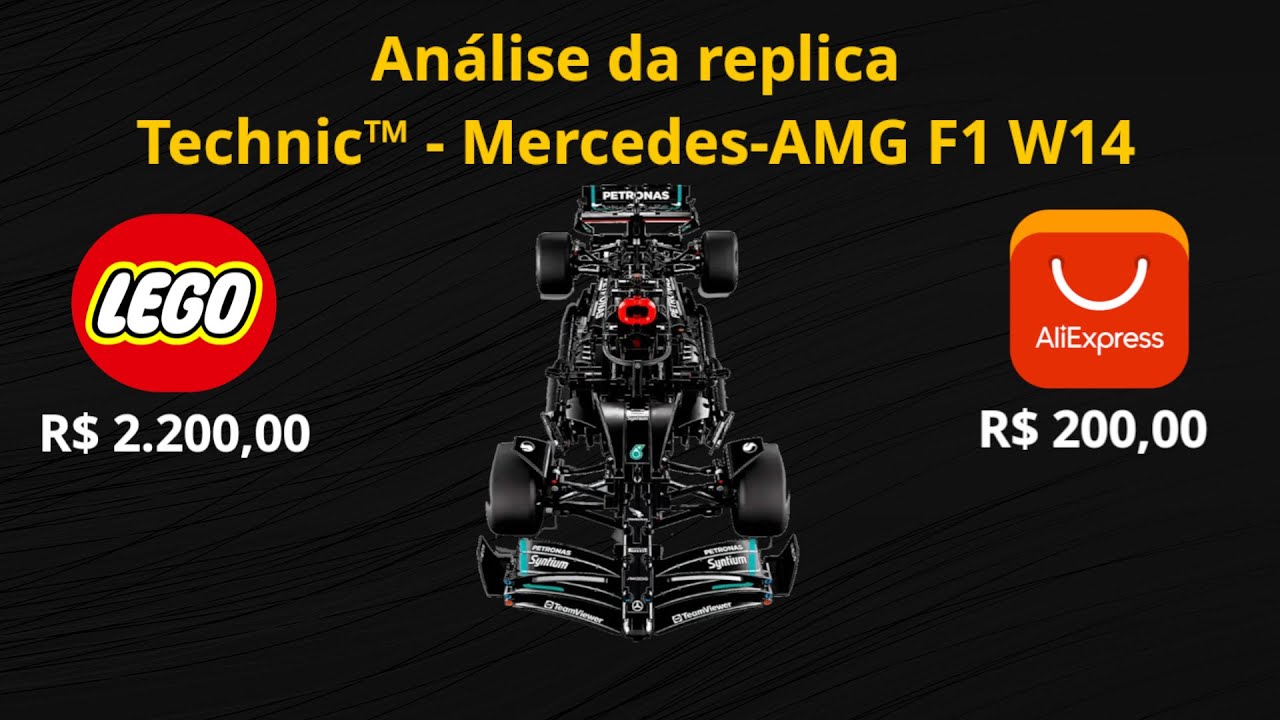Montando o Lego Technic F1 da Mercedes: A réplica do AliExpress vale a pena?
