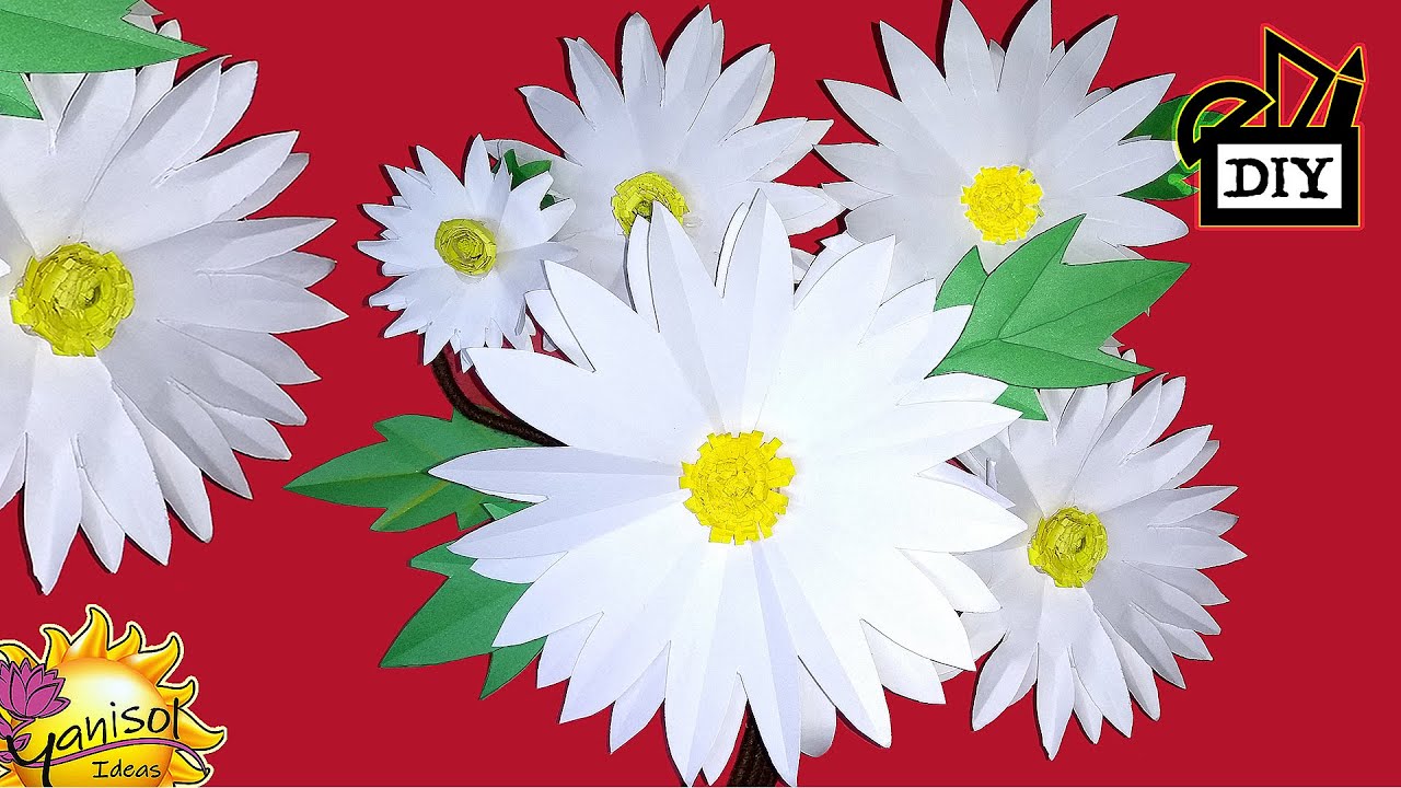 ✔️ ③ CÓMO HACER FLORES ﹟MARGARITAS DE PAPEL para DECORAR origami @IDEAS YANISOL