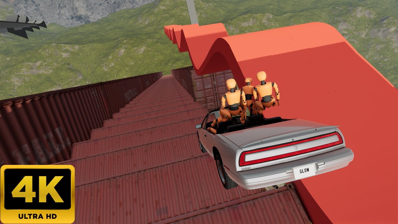 Cars vs Death fall compilation #1 - BeamNG Drive